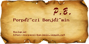 Porpáczi Benjámin névjegykártya