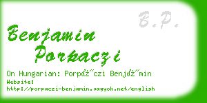 benjamin porpaczi business card